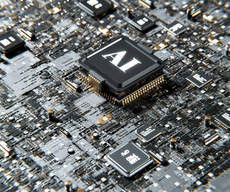 Motherboard with chip labeled AI